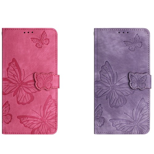 Butterfly leather flip wallet - leather,